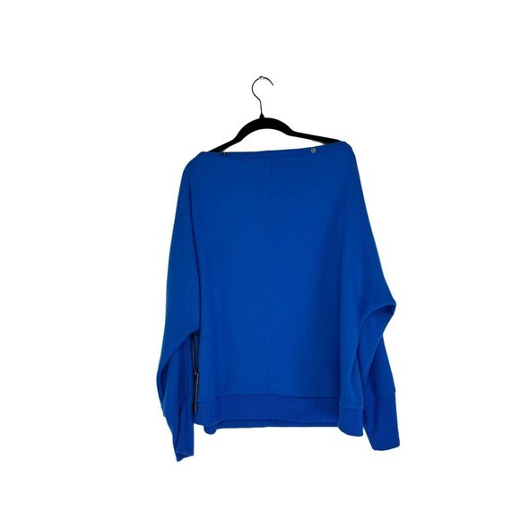 NWT Vince Camuto Button Up Shoulder Blue Boat Neck Neck SZ S - Picture 3 of 8